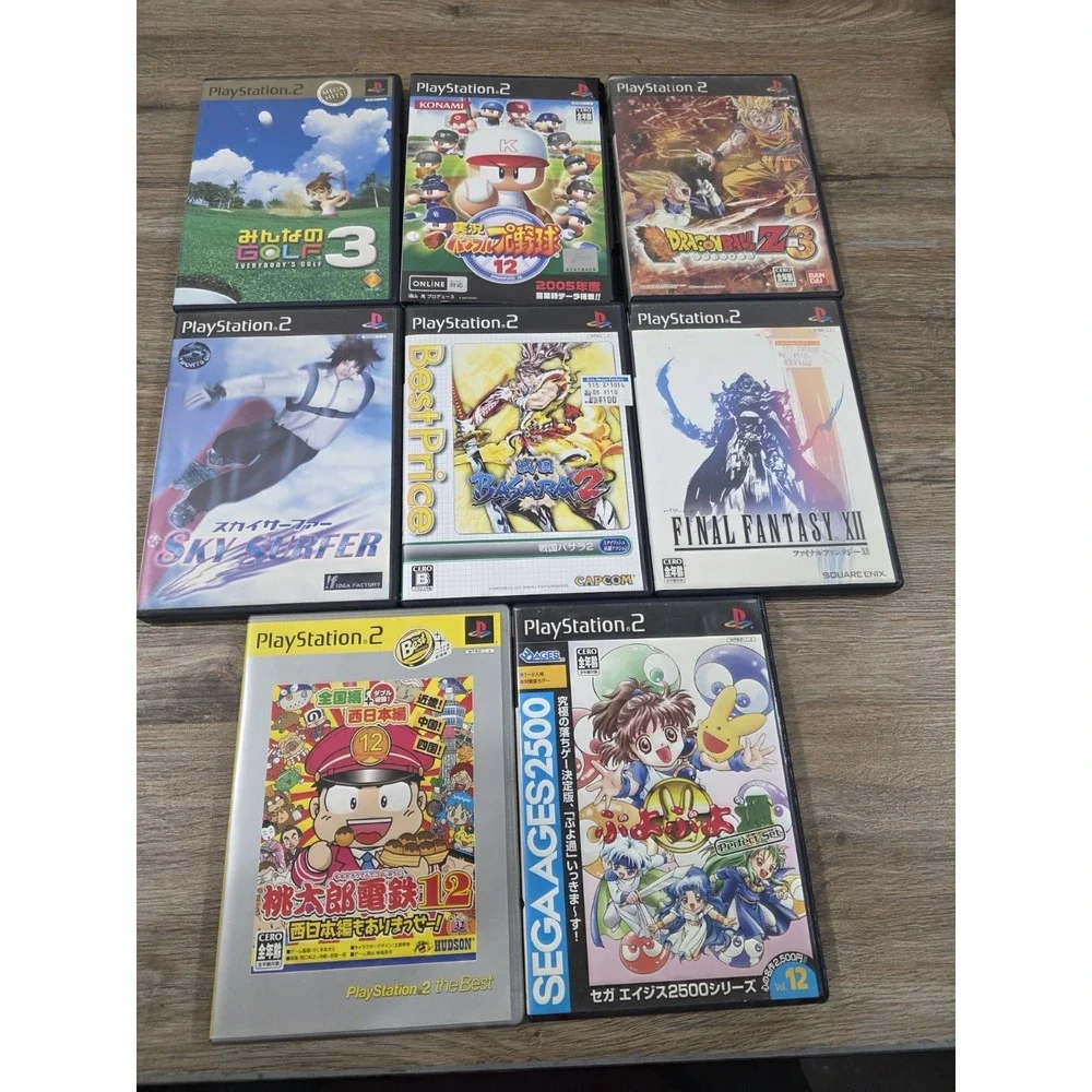 Lot Of 8 Sony PlayStation 2 Dragon Ball Z 3, Final Fantasy XII, PS2 Japan NTSC-J